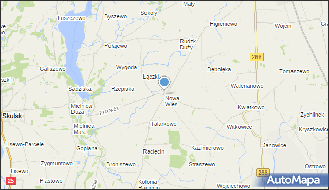 mapa Nowa Wieś, Nowa Wieś gmina Piotrków Kujawski na mapie Targeo